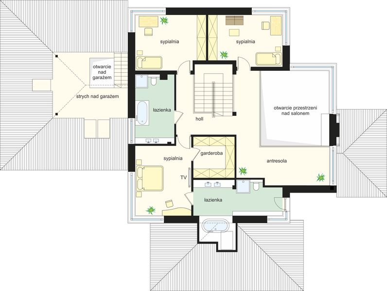 Piętro 1 projektu Dom z widokiem 4