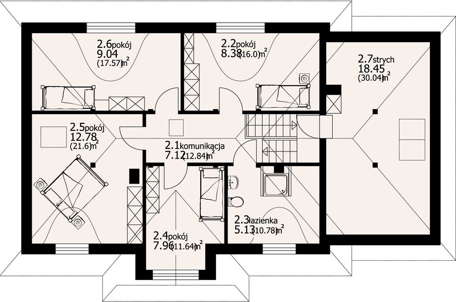 Poddasze projektu Chmielniki m1