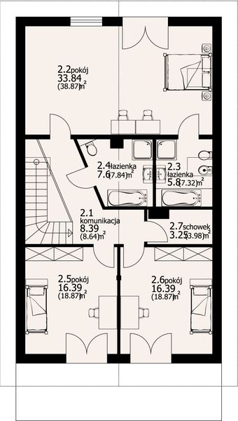 Poddasze projektu Wąsowo + biuro