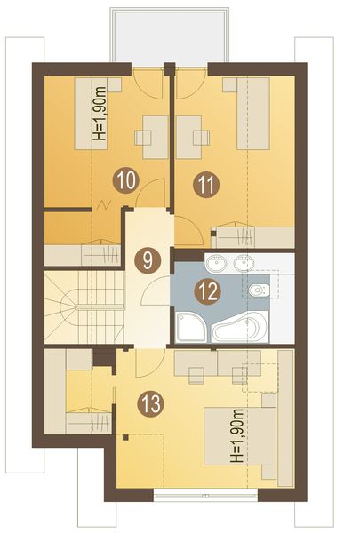 Poddasze projektu Tosia trend z garażem 1-st. [A]