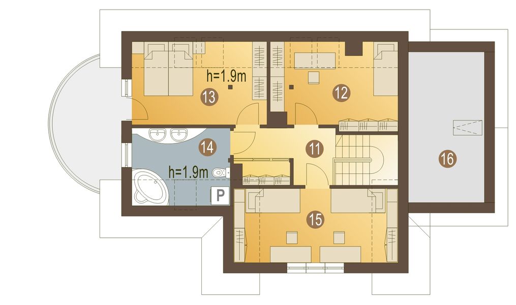 Poddasze projektu Sójka II z garażem 1-st. [A]