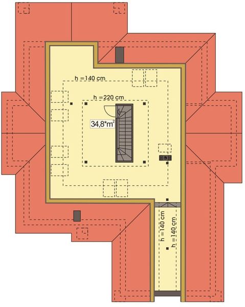 Poddasze projektu Arabella wersja A z piwnicą paliwo stałe