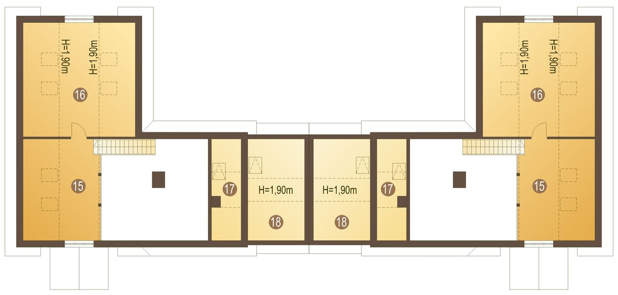 Poddasze projektu Hania z garażem 1-st. bliźniak [A-BL]