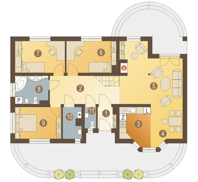 Parter projektu Mewa II bez garażu [B]