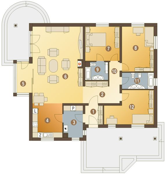 Parter projektu Kos bez garażu [B]