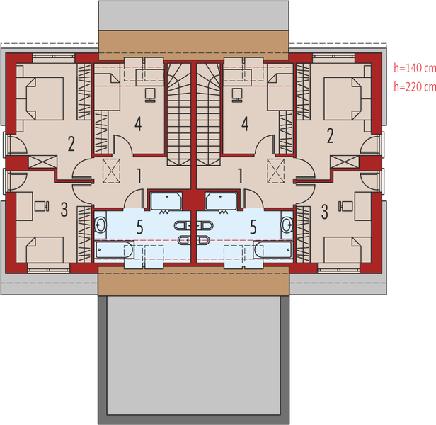 Poddasze projektu Oliwier z wiatą (dwulokalowy)