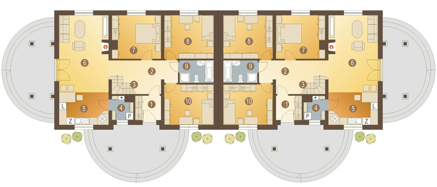 Parter projektu Czajka bez garażu bliźniak [B-BL]