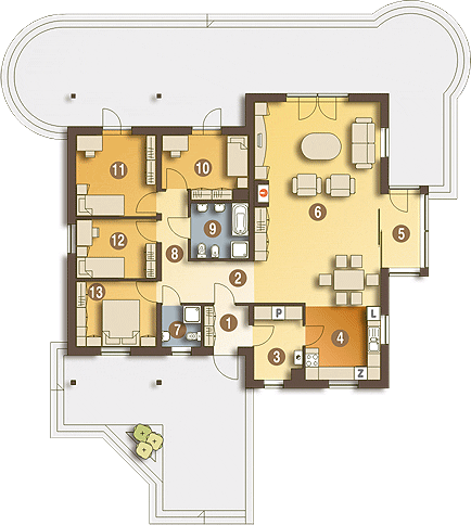 Parter projektu Cyrus bez garażu [B]