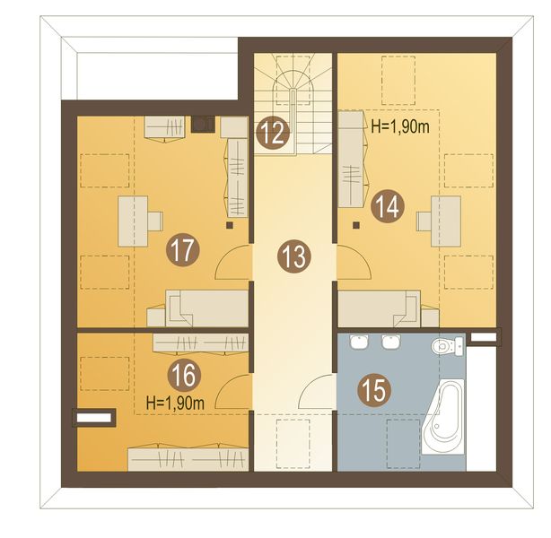 Poddasze projektu Alinka bez garażu [B]