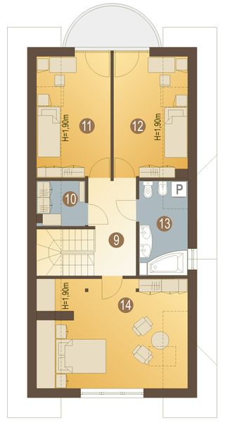 Poddasze projektu Kowalik bez garażu [B]