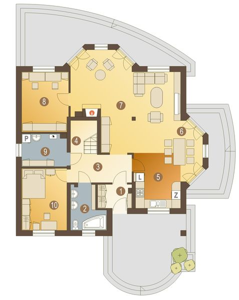 Parter projektu Dzierlatka III bez garażu [B]