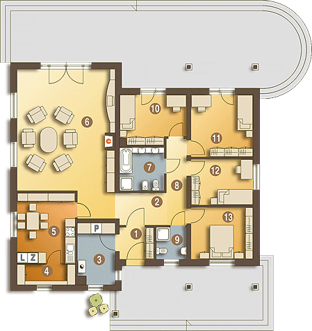 Parter projektu Cyrus II bez garażu [B]