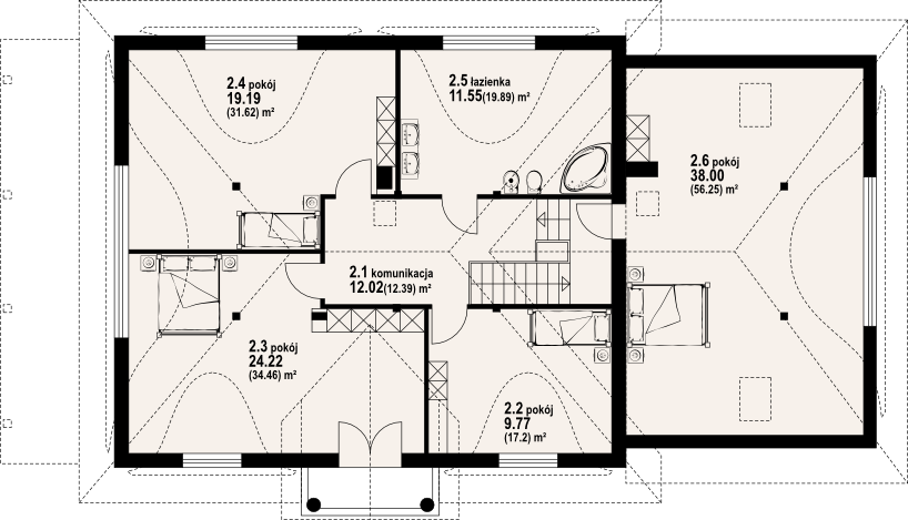Poddasze projektu Chmielniki dw 55
