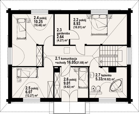 Poddasze projektu Chmielniki małe dw 19