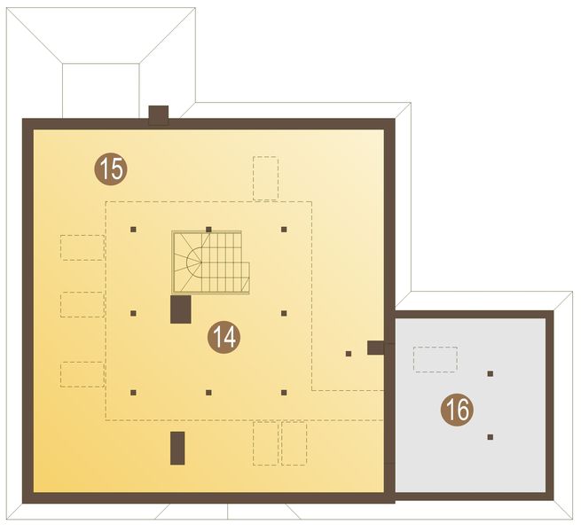 Poddasze projektu Dorotka II z garażem 1-st. [A]