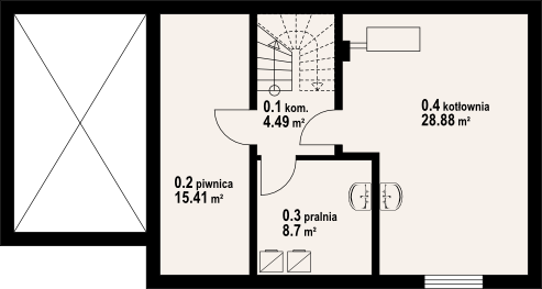 Piwnica projektu Osiek wąski 29