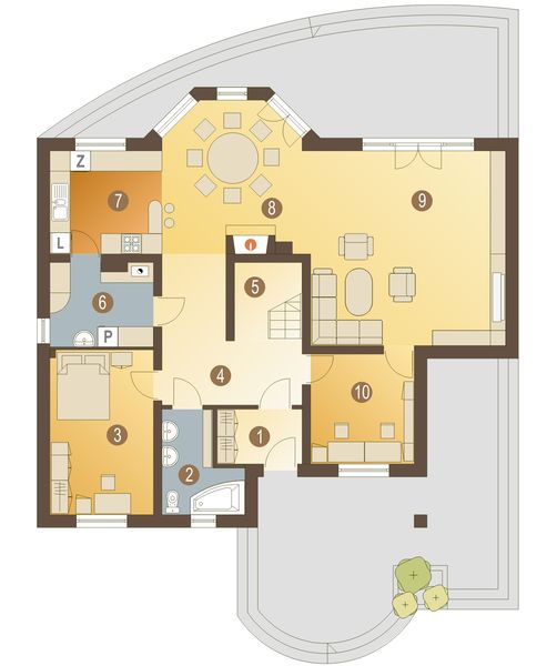 Parter projektu Dzierlatka IV bez garażu [B]