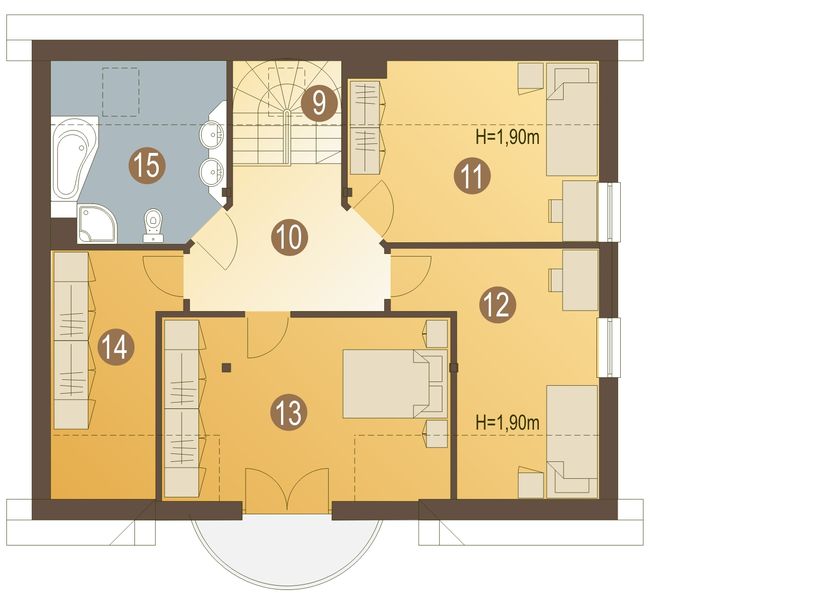 Poddasze projektu Wiktoria bez garażu [B]