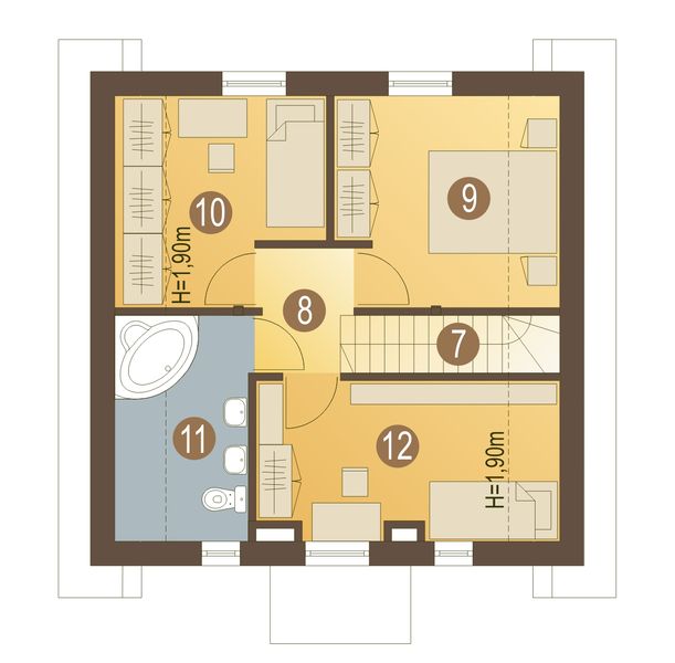 Poddasze projektu Alicja bez garażu [B]