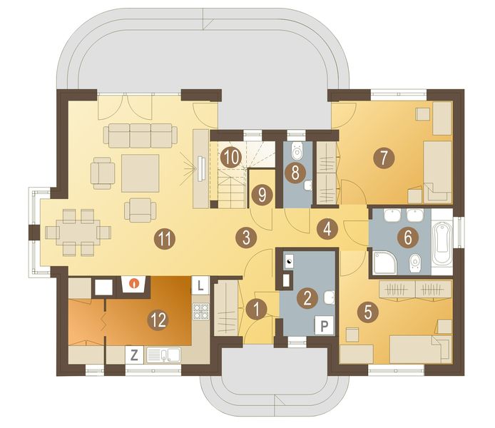 Parter projektu Amelia II bez garażu [B]