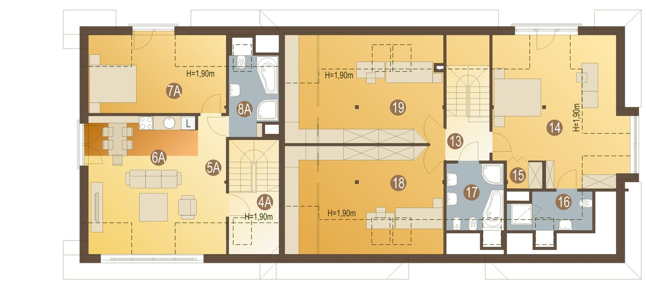 Poddasze projektu Amelia IV z garażem 2-st. [A]