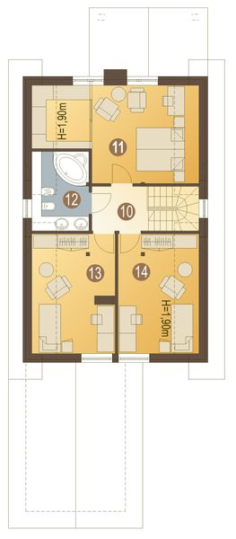 Poddasze projektu Gaweł z garażem 1-st. [A]