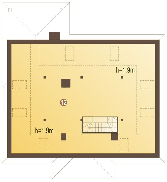 Poddasze projektu Gawron z garażem 1-st. [A]