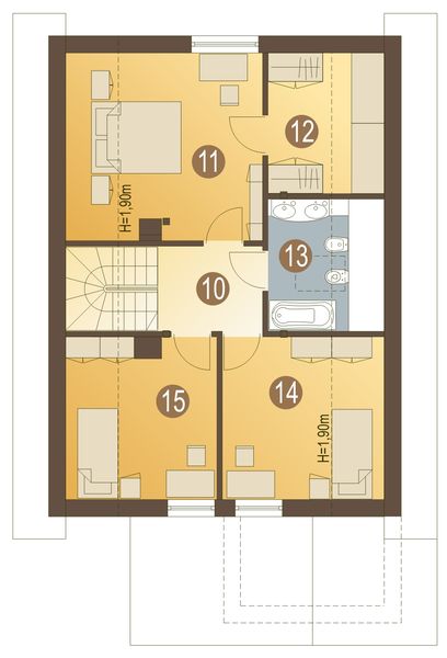 Poddasze projektu Greta III z garażem 1-st. [A]