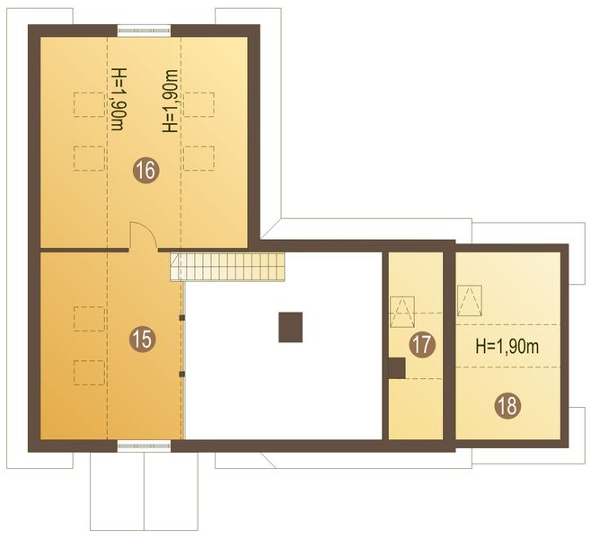 Poddasze projektu Hania z garażem 1-st. [A]