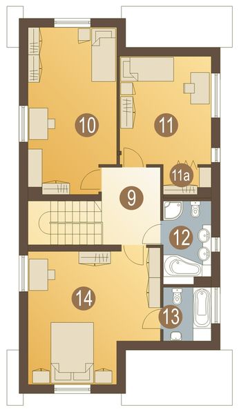 Poddasze projektu Irma z garażem 1-st. [A]