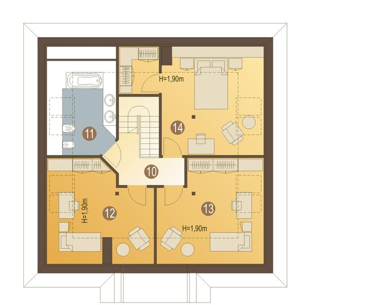 Poddasze projektu Kacper bez garażu [B]