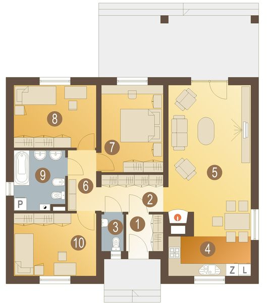 Parter projektu Kalina bez garażu [B]