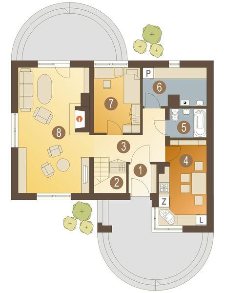 Parter projektu Drozd II bez garażu [B]