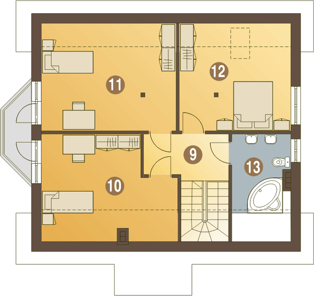 Poddasze projektu Czapla bez wiaty [B]