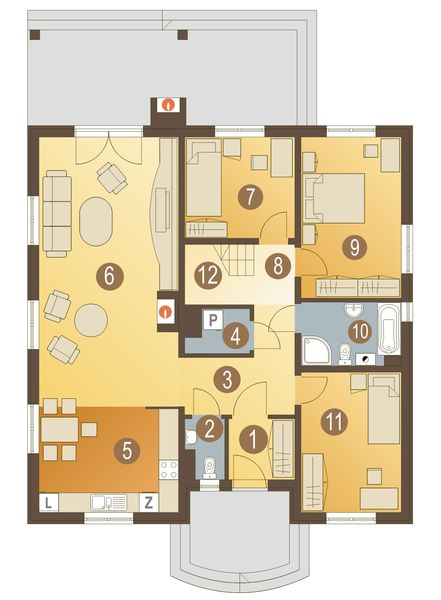 Parter projektu Dorotka II bez garażu [B]