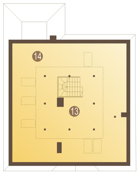 Poddasze projektu Dorotka II bez garażu [B]