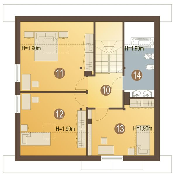 Poddasze projektu Danusia bez garażu [B]