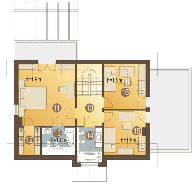 Poddasze projektu Zuzia z garażem 1-st. [A]