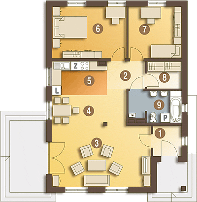 Parter projektu Pawełek bez garażu [B]