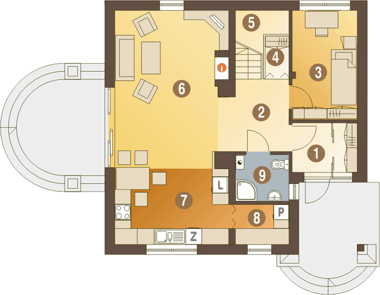 Parter projektu Sowa bez garażu [B]