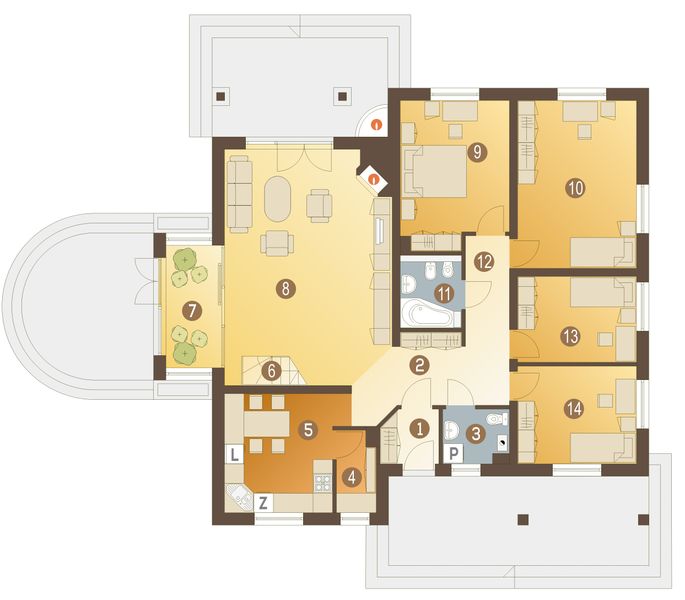 Parter projektu Sroka II bez garażu [B]