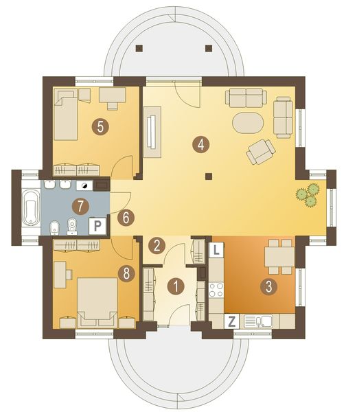 Parter projektu Orlik bez garażu [B]