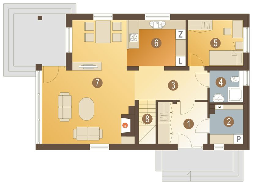 Parter projektu Rumcajs bez garażu [B]