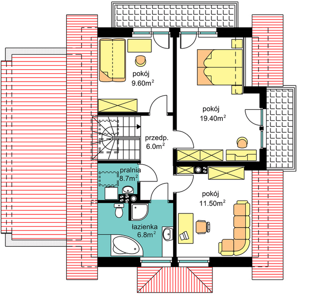 Poddasze projektu BW-31 wariant