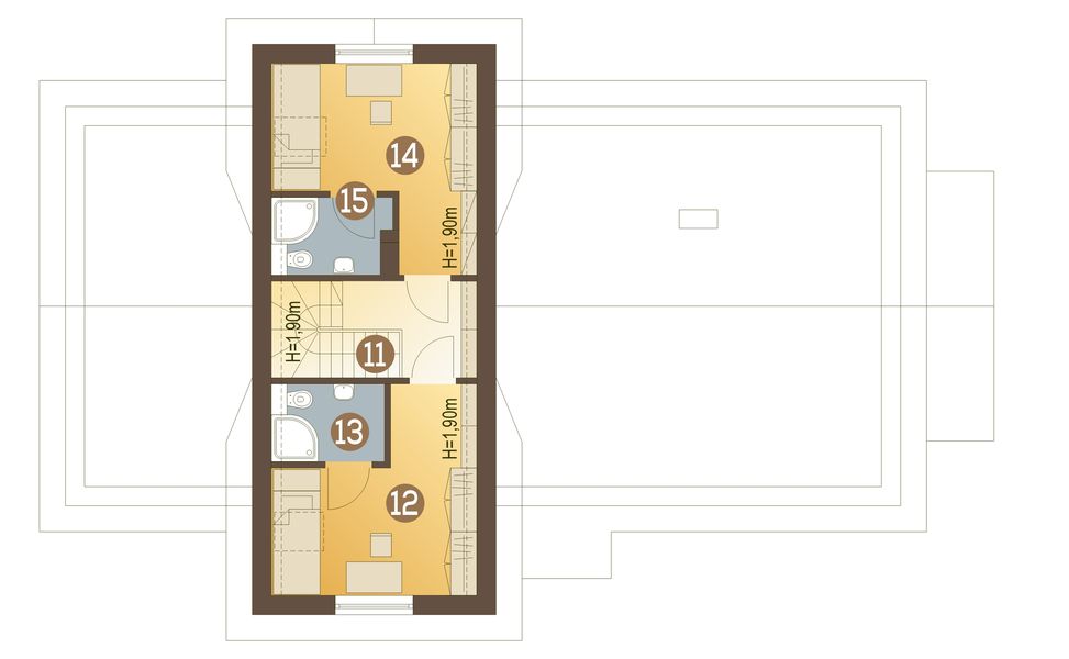 Poddasze projektu Abigail II z garażem 1-st. [A]