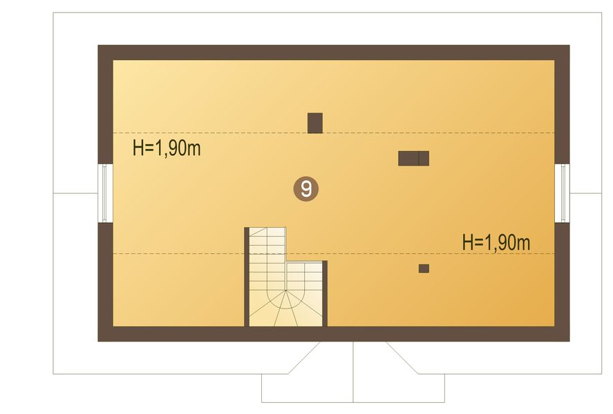 Poddasze projektu Lolek II bez garażu [B]