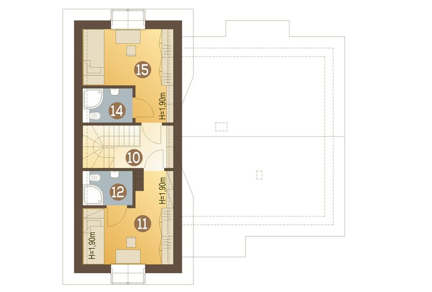 Poddasze projektu Abigail bez garażu [B]