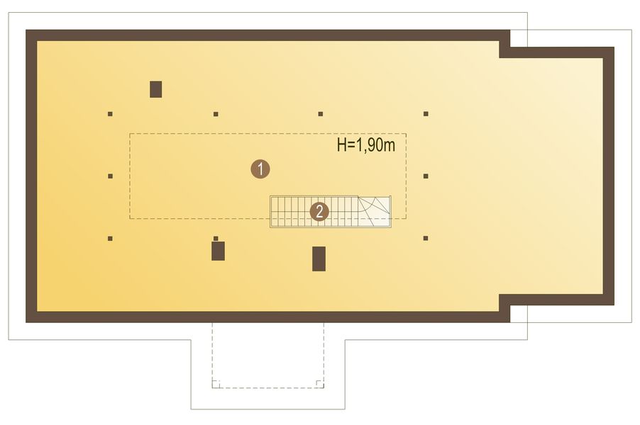 Poddasze projektu Kukułka z garażem 1-st. [A]