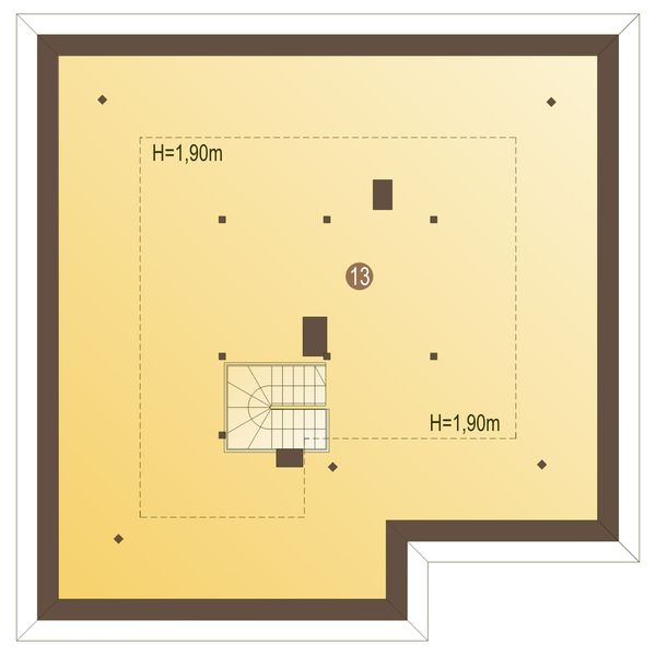 Poddasze projektu Lelek z garażem 1-st. [A]
