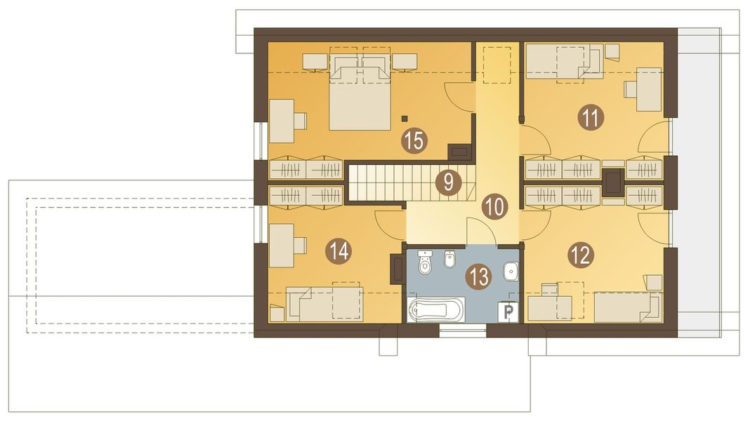 Poddasze projektu Maciek z garażem 1-st. [A]